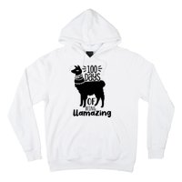 100 Days Of Being Llamazing 100 Days Of School Funny Llama Hoodie