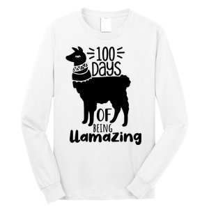 100 Days Of Being Llamazing 100 Days Of School Funny Llama Long Sleeve Shirt