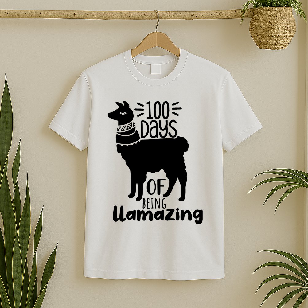 100 Days Of Being Llamazing 100 Days Of School Funny Llama T-Shirt