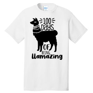 100 Days Of Being Llamazing 100 Days Of School Funny Llama Tall T-Shirt