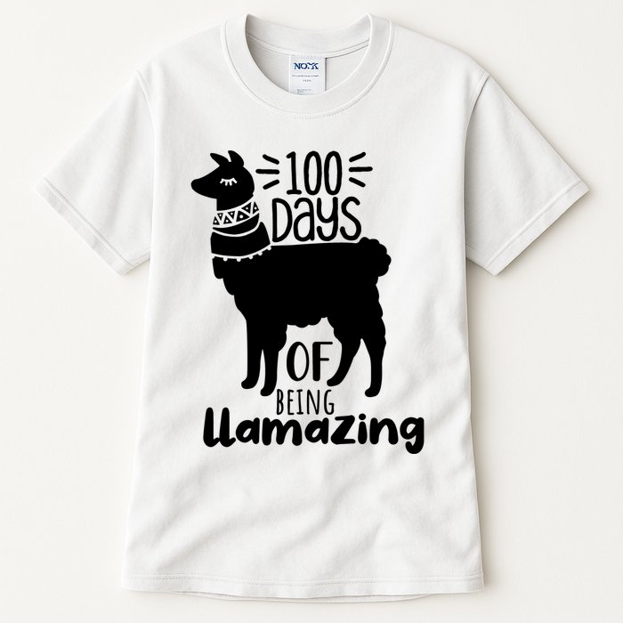 100 Days Of Being Llamazing 100 Days Of School Funny Llama Tall T-Shirt