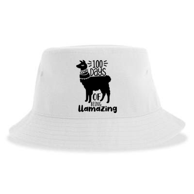 100 Days Of Being Llamazing 100 Days Of School Funny Llama Sustainable Bucket Hat