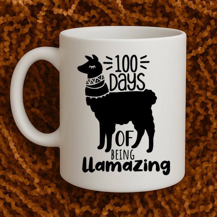 100 Days Of Being Llamazing 100 Days Of School Funny Llama Mug