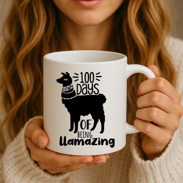 100 Days Of Being Llamazing 100 Days Of School Funny Llama Mug