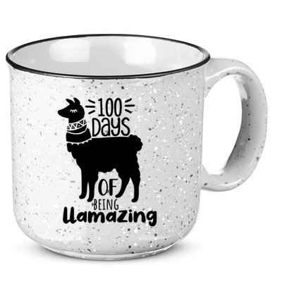100 Days Of Being Llamazing 100 Days Of School Funny Llama 15oz Campfire Ceramic Mug