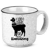 100 Days Of Being Llamazing 100 Days Of School Funny Llama 15oz Campfire Ceramic Mug