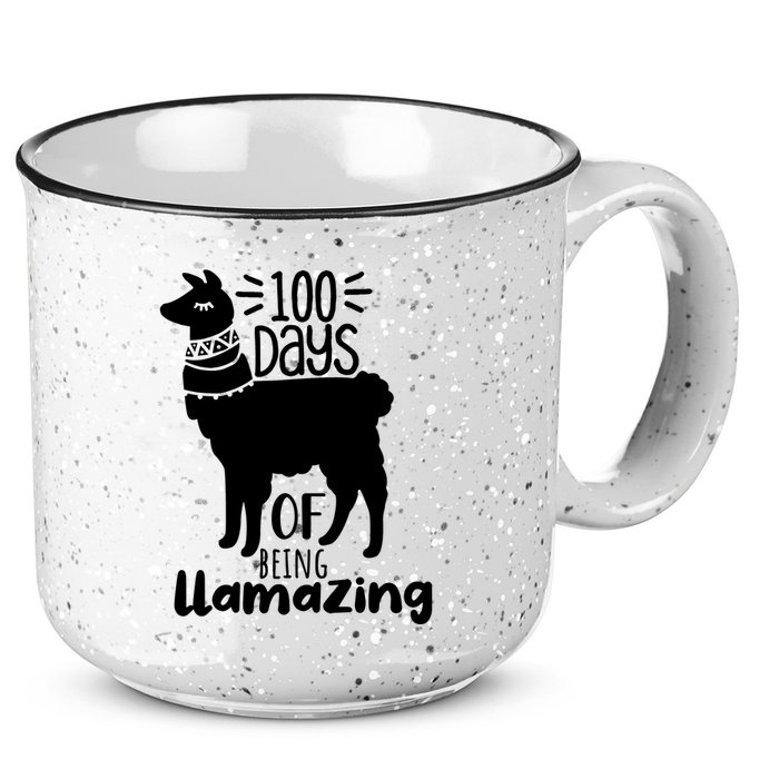 100 Days Of Being Llamazing 100 Days Of School Funny Llama 15oz Campfire Ceramic Mug
