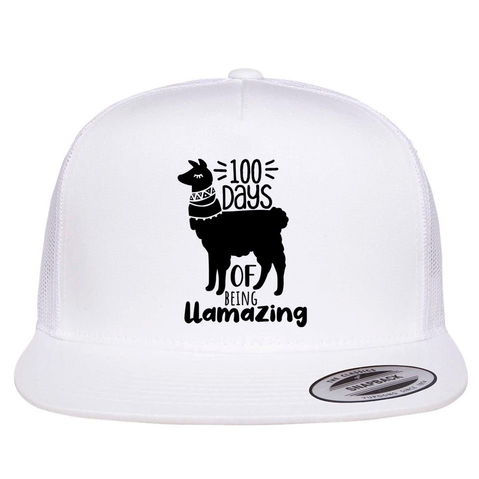 100 Days Of Being Llamazing 100 Days Of School Funny Llama Flatbill Hat