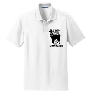 100 Days Of Being Llamazing 100 Days Of School Funny Llama Dry Zone Grid Polo