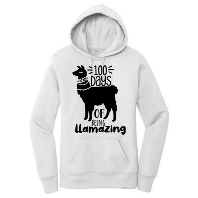 100 Days Of Being Llamazing 100 Days Of School Funny Llama Women's Pullover Hoodie