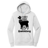 100 Days Of Being Llamazing 100 Days Of School Funny Llama Women's Pullover Hoodie