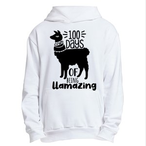 100 Days Of Being Llamazing 100 Days Of School Funny Llama Urban Pullover Hoodie