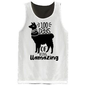 100 Days Of Being Llamazing 100 Days Of School Funny Llama Mesh Reversible Basketball Jersey Tank