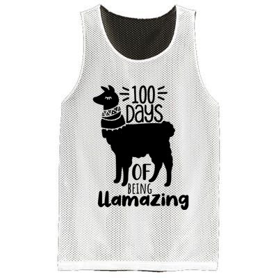 100 Days Of Being Llamazing 100 Days Of School Funny Llama Mesh Reversible Basketball Jersey Tank