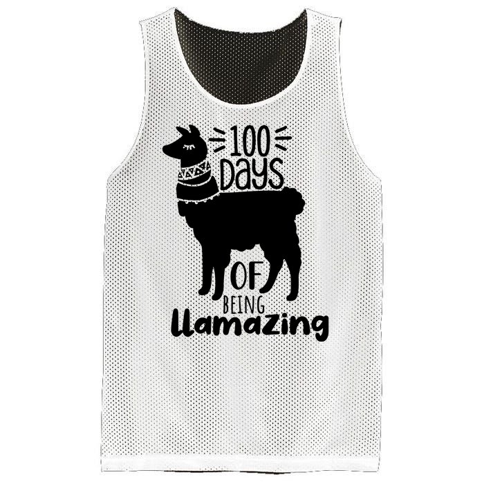 100 Days Of Being Llamazing 100 Days Of School Funny Llama Mesh Reversible Basketball Jersey Tank