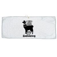 100 Days Of Being Llamazing 100 Days Of School Funny Llama Large Microfiber Waffle Golf Towel