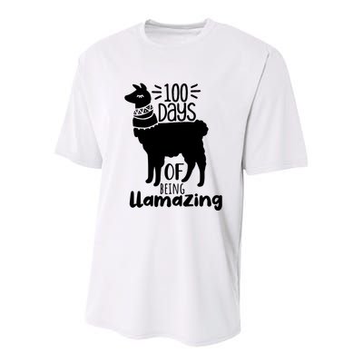 100 Days Of Being Llamazing 100 Days Of School Funny Llama Youth Performance Sprint T-Shirt