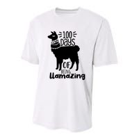100 Days Of Being Llamazing 100 Days Of School Funny Llama Youth Performance Sprint T-Shirt