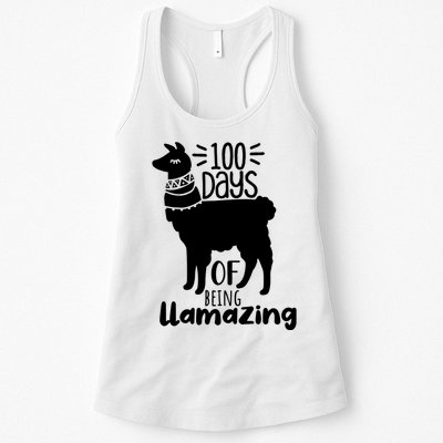 100 Days Of Being Llamazing 100 Days Of School Funny Llama Womens Tank Top