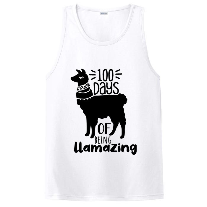 100 Days Of Being Llamazing 100 Days Of School Funny Llama PosiCharge Competitor Tank