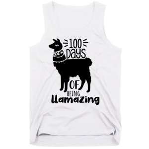 100 Days Of Being Llamazing 100 Days Of School Funny Llama Tank Top