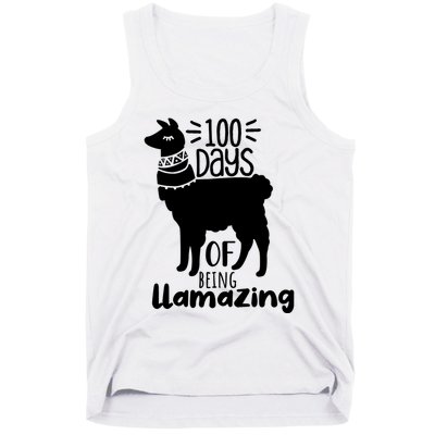 100 Days Of Being Llamazing 100 Days Of School Funny Llama Tank Top