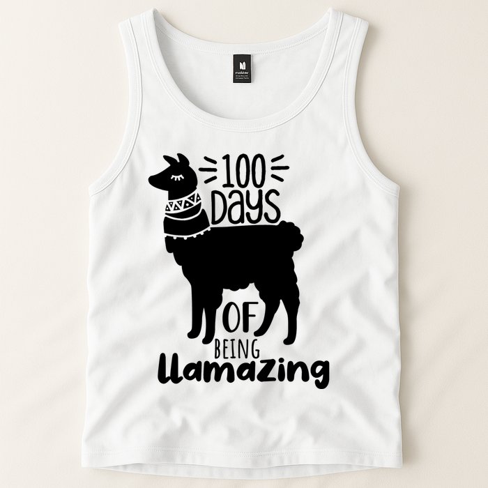 100 Days Of Being Llamazing 100 Days Of School Funny Llama Tank Top