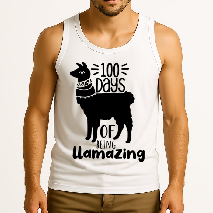 100 Days Of Being Llamazing 100 Days Of School Funny Llama Tank Top
