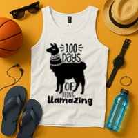 100 Days Of Being Llamazing 100 Days Of School Funny Llama Tank Top