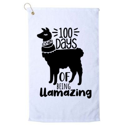 100 Days Of Being Llamazing 100 Days Of School Funny Llama Golf Towel