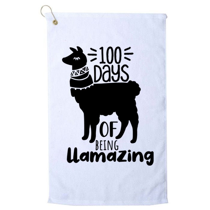 100 Days Of Being Llamazing 100 Days Of School Funny Llama Golf Towel