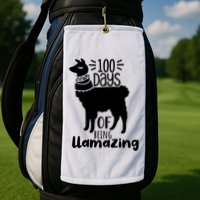 100 Days Of Being Llamazing 100 Days Of School Funny Llama Golf Towel