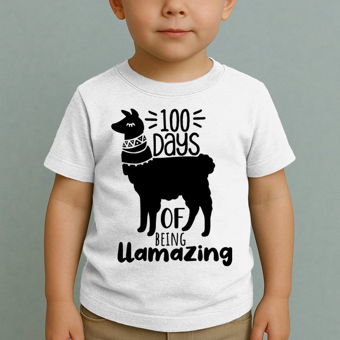 100 Days Of Being Llamazing 100 Days Of School Funny Llama Toddler T-Shirt