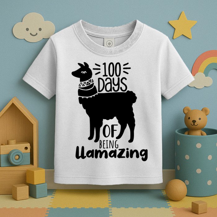 100 Days Of Being Llamazing 100 Days Of School Funny Llama Toddler T-Shirt