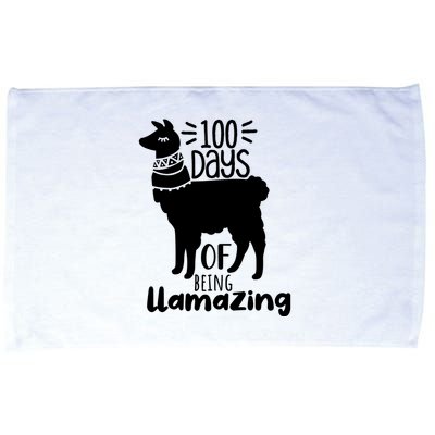 100 Days Of Being Llamazing 100 Days Of School Funny Llama Microfiber Hand Towel
