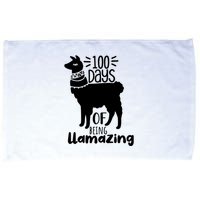 100 Days Of Being Llamazing 100 Days Of School Funny Llama Microfiber Hand Towel