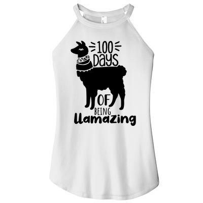 100 Days Of Being Llamazing 100 Days Of School Funny Llama Women's Perfect Tri Rocker Tank