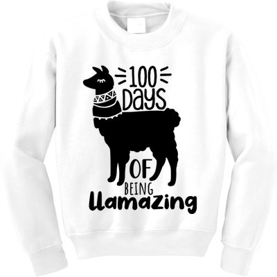 100 Days Of Being Llamazing 100 Days Of School Funny Llama Kids Sweatshirt