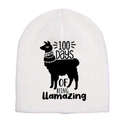 100 Days Of Being Llamazing 100 Days Of School Funny Llama Short Acrylic Beanie