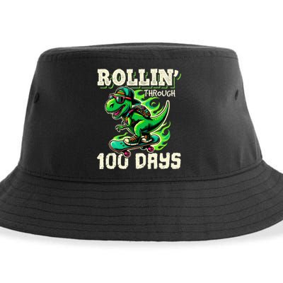 100 Days Of School Teacher 100th Day T Rex Outfit Sustainable Bucket Hat