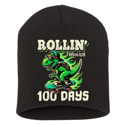 100 Days Of School Teacher 100th Day T Rex Outfit Short Acrylic Beanie