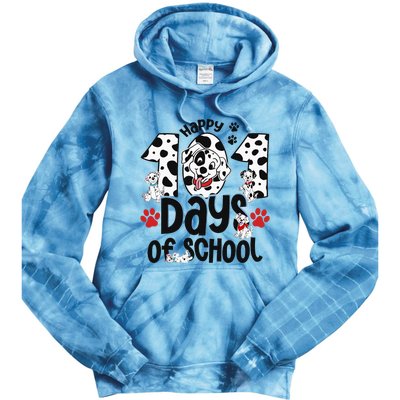 100 Days Of School Dalmatian Dog 100th Day Of School Tie Dye Hoodie