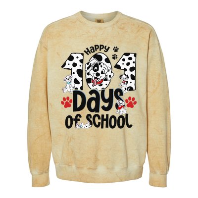 100 Days Of School Dalmatian Dog 100th Day Of School Colorblast Crewneck Sweatshirt