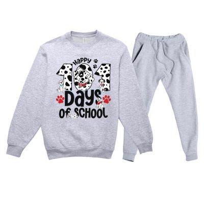 100 Days Of School Dalmatian Dog 100th Day Of School Premium Crewneck Sweatsuit Set