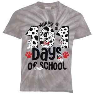 100 Days Of School Dalmatian Dog 100th Day Of School Kids Tie-Dye T-Shirt