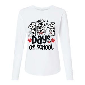 100 Days Of School Dalmatian Dog 100th Day Of School Womens Cotton Relaxed Long Sleeve T-Shirt