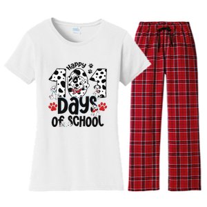 100 Days Of School Dalmatian Dog 100th Day Of School Women's Flannel Pajama Set