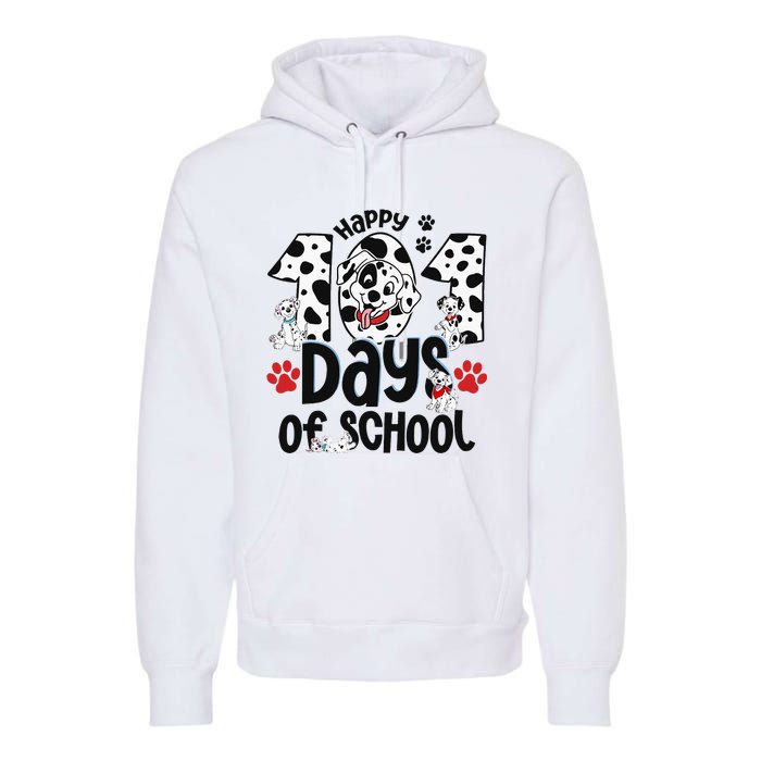 100 Days Of School Dalmatian Dog 100th Day Of School Premium Hoodie