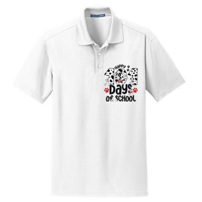 100 Days Of School Dalmatian Dog 100th Day Of School Dry Zone Grid Polo