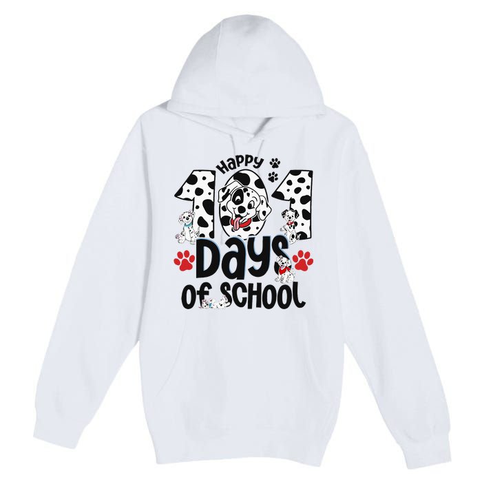 100 Days Of School Dalmatian Dog 100th Day Of School Premium Pullover Hoodie